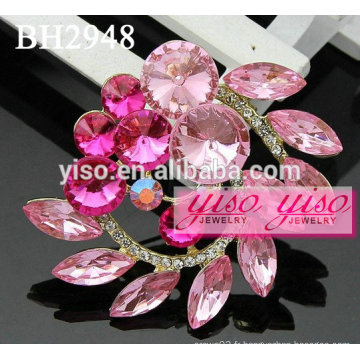 Broches roses en strass